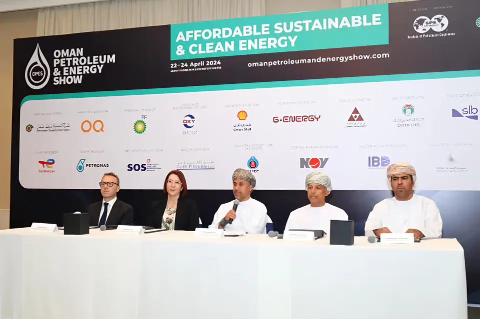 Oman Petroleum and Energy Show press conference panel in Muscat
